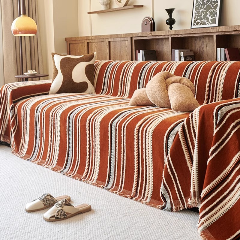 中古風ソファカバー シェニール織り オールシーズン対応 リバーシブル 厚手 もっちりやわらか 高密度 耐久性抜群 犬猫の爪にも強い 洗える 色落ちしない 設置簡単 滑り止め効果 リビング格上げ