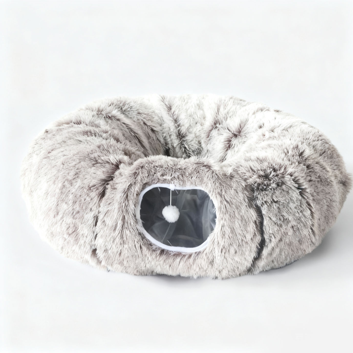 ふわふわトンネル猫ベッド 3WAY ドーナツ型 S字型 セパレート式 ラビットファー風 もこもこ 雲ごこち 丸洗いOK 滑り止め クッション付き 一年中快適 通気性 多頭飼い 子猫 シニア猫 小型犬対応 遊び場 隠れ家 ストレス解消 リラックス 体圧分散 背骨関節保護-Giipet