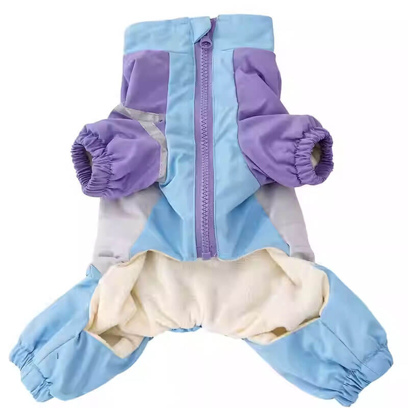 小型犬用 犬服つなぎ 秋冬 裏起毛 ぽかぽか 防寒保温 蓄熱 撥水 防水 防風 防汚 四脚フルカバー リードフック付き ジッパー式で着脱簡単 夜間反射材で夜散歩も安心 動きを邪魔しない ずれにくい ぴったりフィット ドッグウェア-Giipet