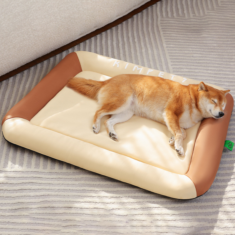 ツートーン防水ペットマット 高反発クッション 犬猫用オックスフォード布ベッド 防湿滑り止め 耐久性抜群 お手入れ簡単 多頭飼い対応 広々快適設計 オールシーズン対応