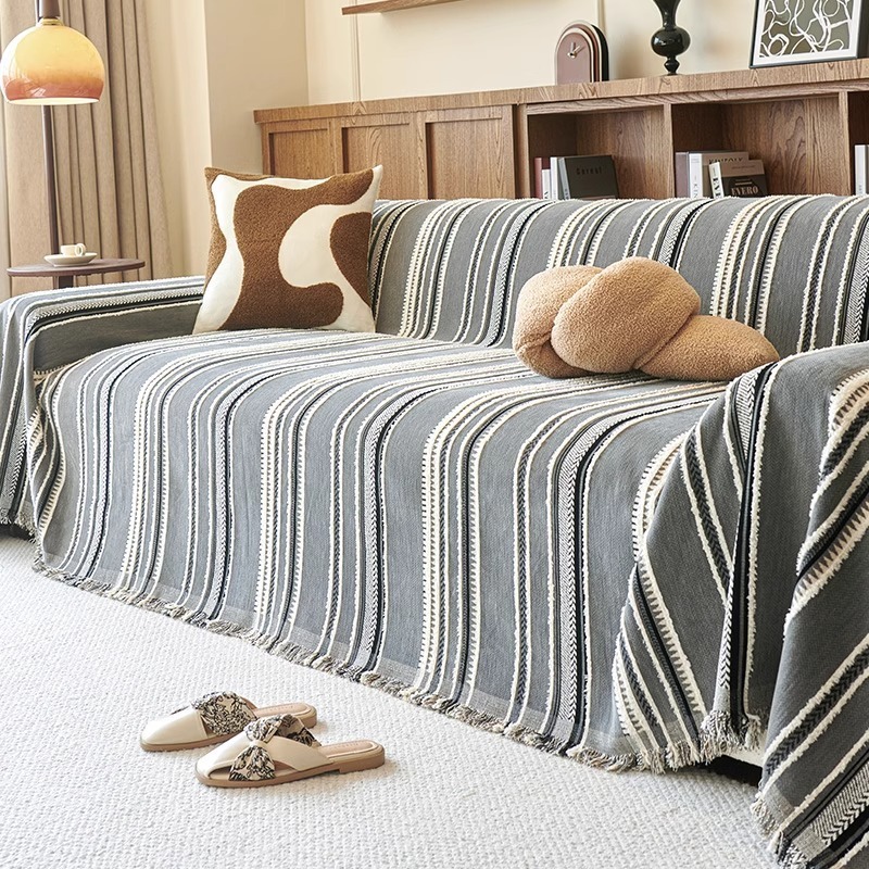 中古風ソファカバー シェニール織り オールシーズン対応 リバーシブル 厚手 もっちりやわらか 高密度 耐久性抜群 犬猫の爪にも強い 洗える 色落ちしない 設置簡単 滑り止め効果 リビング格上げ