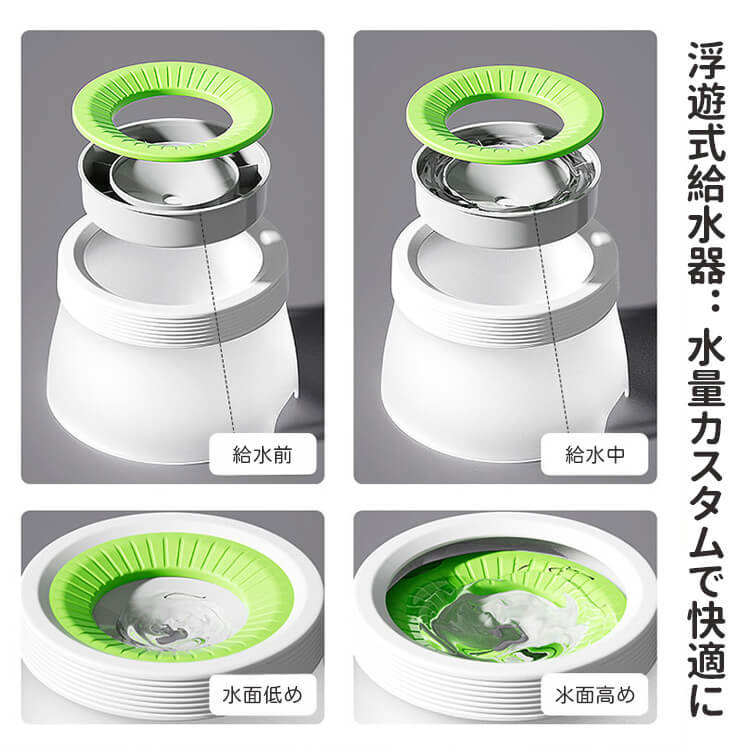 ノンドリップ浮遊式犬用給水器 口周り濡れない 水はね防止 大容量600ml/1200ml 安定設計 低重心 カビにくい安全素材 お手入れ簡単 全部品取り外し可能 ホコリ侵入軽減 お散歩用