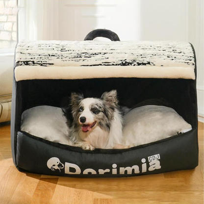 洗える半密閉タイプペットベッド 三方向包囲型 ふわふわ大空間 安眠ドーム型 猫犬兼用 ドームベッド 秋冬用 保温防風 クッション性抜群 丸洗い可能 へたりにくい 高反発 体圧分散 ぐっすり熟睡 隠れ家 安心感 ドッグベッド-Giipet