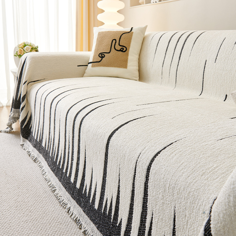 北欧風ソファカバー シェブロン柄 シェニール 一枚式 厚手ジャカード織り 犬猫対策 洗える ズレない 高密度 抜け毛防止 ホルムアルデヒドなし 保温蓄熱 37.5℃暖か 通気性 柔らか 肌触り オールシーズン対応 高級感 シンプルモダン-Giipet