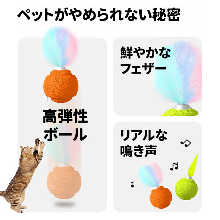 犬猫用リアル鳴き声ボール 高弾力おもちゃ 超長持ちバッテリー E-TPU素材 高耐久性 噛んでも壊れない 爪・歯に強い 軽量 安全無毒 ひとり遊び ストレス解消 運動不足解消 不規則バウンド 予測不能な動き 室内遊び