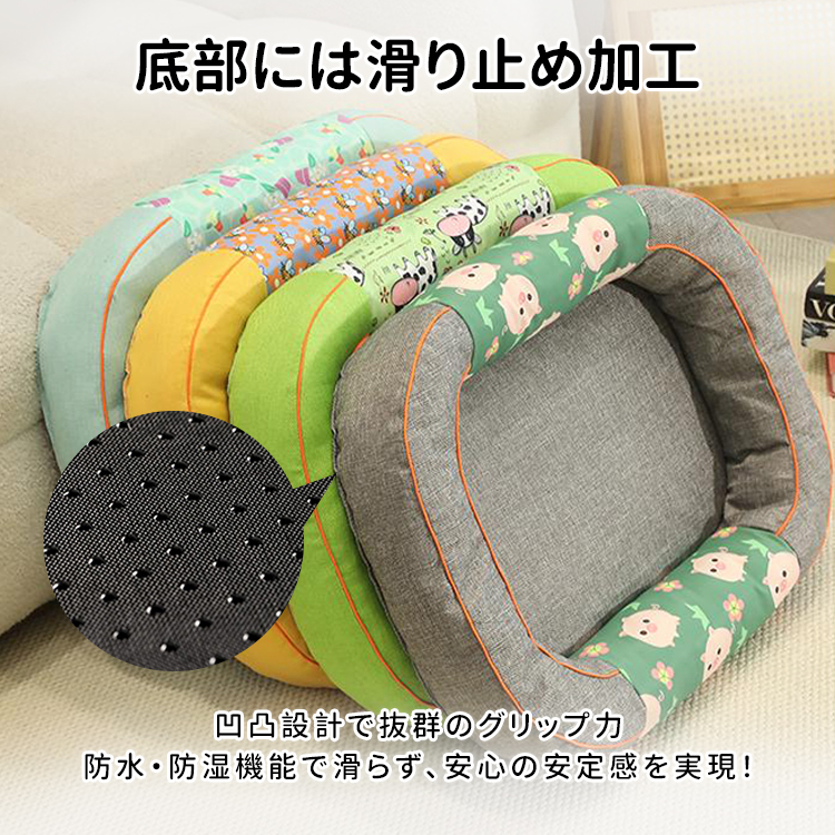 giipet-ボックス形状の高反発綿麻製ペット四季用ベッド