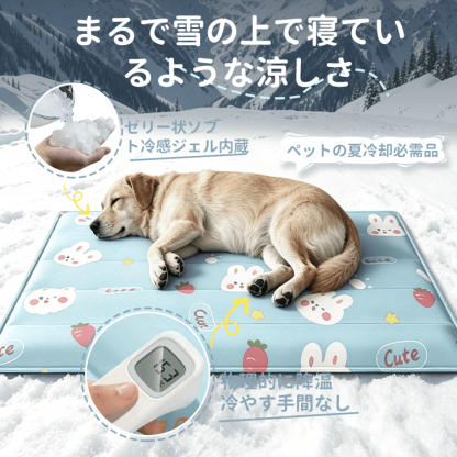 ペット冷却マット ひんやりシート ゼリー状ジェル内蔵 物理冷却 自然放熱 暑さ対策 熱中症対策 防水加工 引っ掻きに強い 丈夫 耐久性抜群 犬用 猫用 クッション 涼しい クールマット オールシーズン