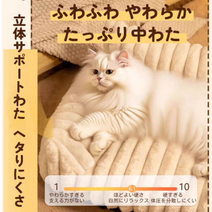 雲ごこちソファベッド ペットベッド 犬猫用 冬用 ふわふわあったか ぬくぬく保温 ミルクファイバー 高反発 体圧分散 関節保護 首サポート 頚椎保護 洗濯OK 滑り止め ヘタりにくい ぐっすり安眠 快眠 小型犬 中型犬-Giipet