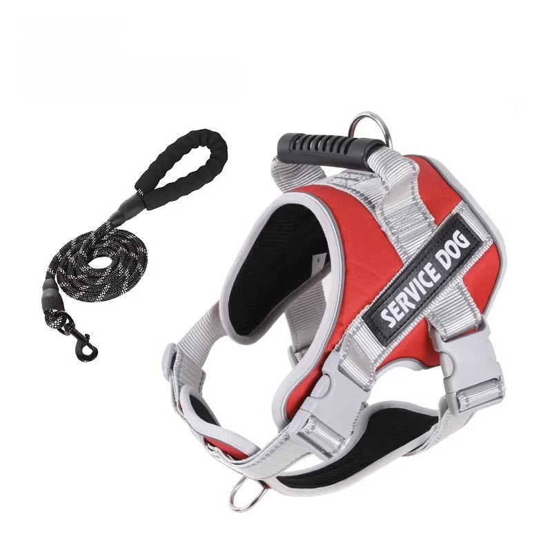 引っ張り防止ペットハーネス 中型犬 大型犬用 頑丈で快適な犬の安全を守るハーネス 軽くて通気性抜群 反射材デザイン 夜間散歩も安心 着脱簡単 調節可能 暴走防止 PVCハンドル