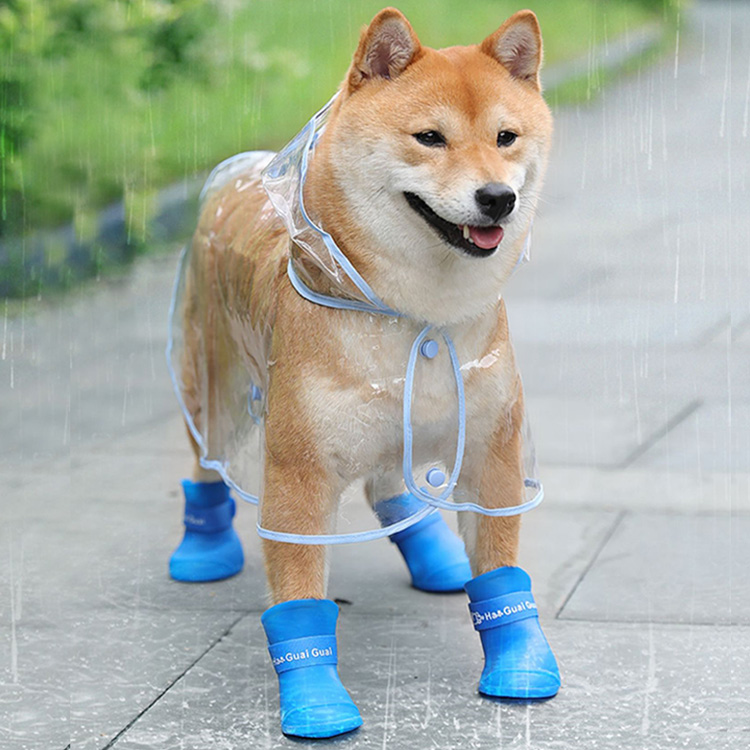 giipet-犬用レインブーツ　完全防水　滑り止め　厚底　脱ぎ履きしやすい　サイズ調節可能　雨の日