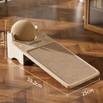 猫爪とぎ板＆ボールセット アルパカ型 ボール付 多機能 一台3役 爪研ぎ 遊び お昼寝 耐久性抜群 クズが出ない 天然サイザル麻製 全年齢対応 湿気対策 家具保護 ストレス解消 新感覚爪とぎ