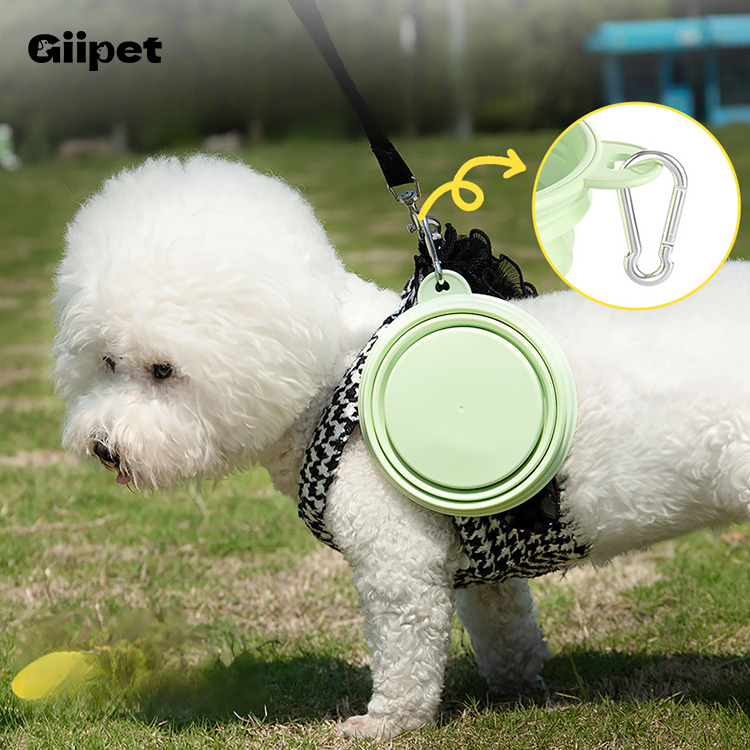 Giipet-ペット食器 ペットボウル シリコン製 携帯ペットボウル 折り畳み 給水ボウル 餌入れ 水やり用品 -Giipet