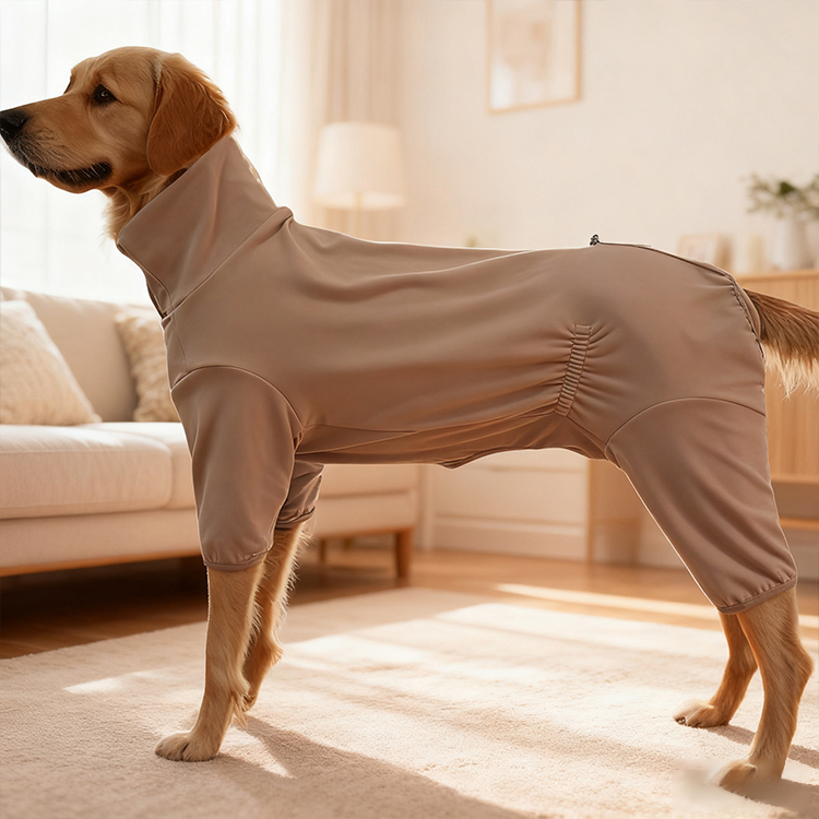 犬猫兼用蓄熱保温フルカバーパジャマ 秋冬用 しっかり暖かい 防寒着 寒さ対策 サイズ調整自在 伸縮素材 ぴったりフィット 調節可能 4本脚カバー ズレない 抜け毛防止 着脱簡単 ストレスフリー 7サイズ対応 小型犬 中型犬 大型犬 子犬-Giipet