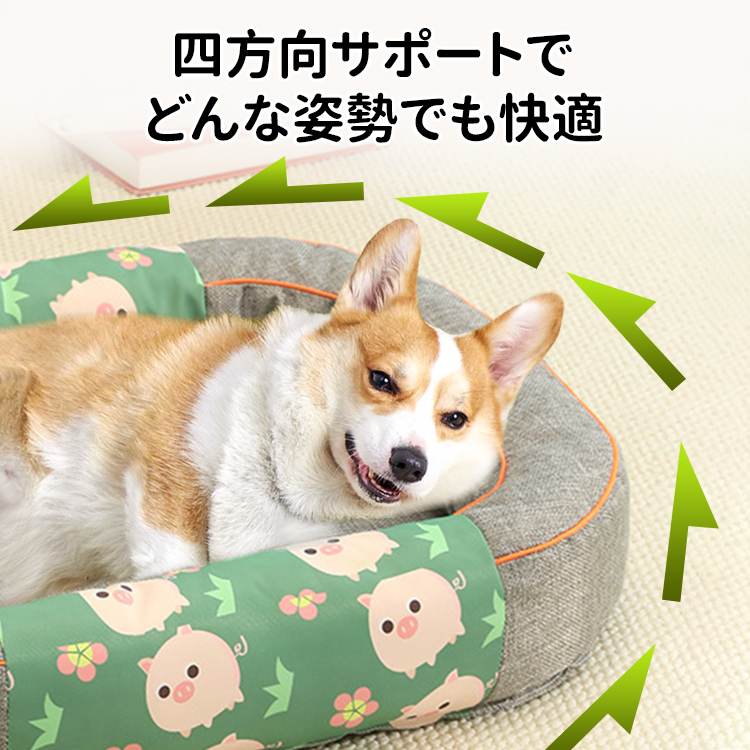 giipet-ボックス形状の高反発綿麻製ペット四季用ベッド
