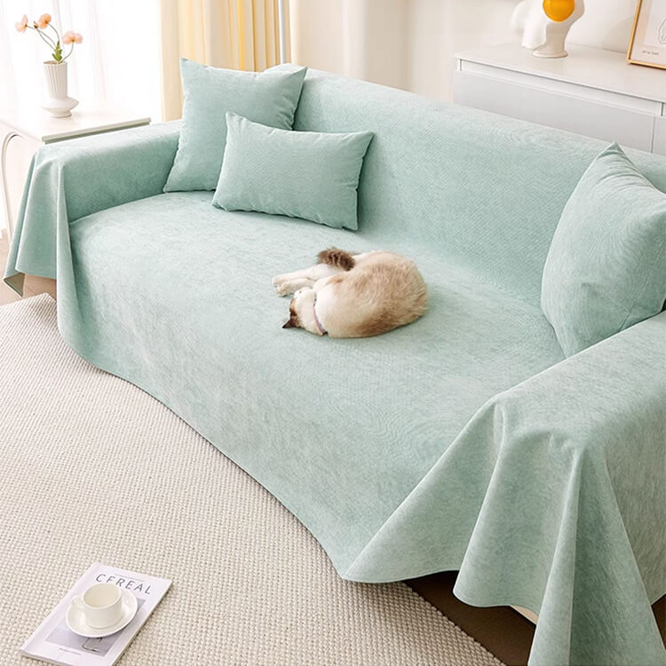 防水防汚キズ防止ソファカバー シェニールジャカード織 5層構造 シリコン滑り止め付きでズレない 丸洗いOKでお手入れ簡単 肌に優しい高耐久性 マルチカバー