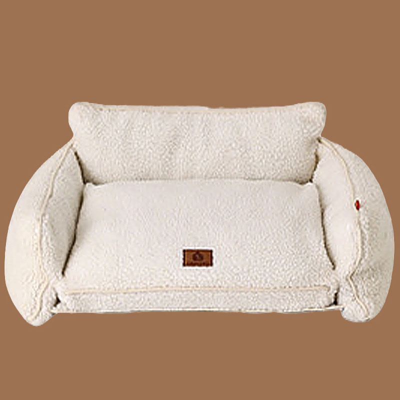 ボア生地ペット用ソファー ぐっすり快眠 ふわふわ蓄熱保温 丸洗い可能 滑り止め付き 猫・犬用 3サイズ展開 パールコットン 無毒無臭 脊椎サポート 汚れ・抜け毛対策 洗える 分解可能 ズレ防止 寒さ対策 オールシーズン-Giipet