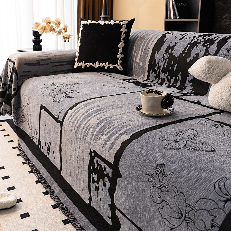 ヴィンテージ厚手ソファカバー マルチカバー シェニール  洗える 犬猫対策 防汚 静電気防止 毛がつきにくい ズレにくい 全面保護 ホルムアルデヒド未検出 上品 高見え とろけるような肌触り オールシーズン対応-Giipet