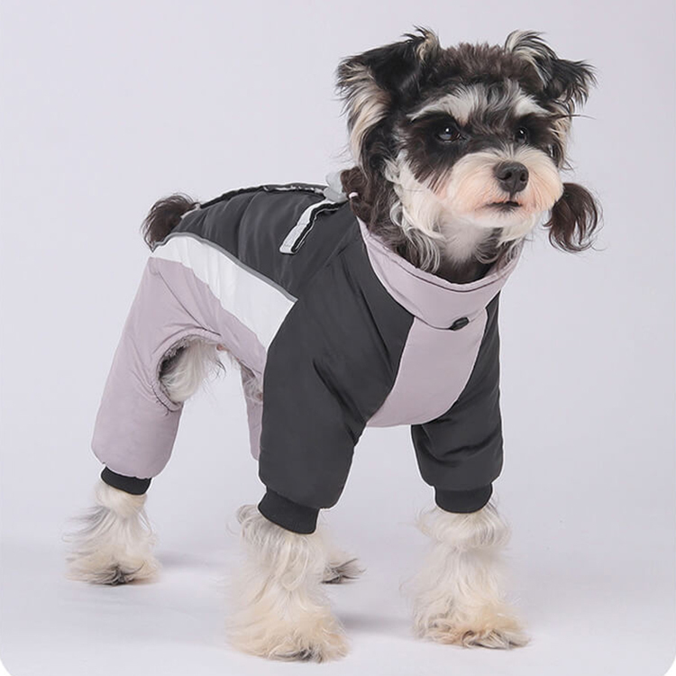 ペット用保温ジャケット 犬服 ドッグウェア 北極ファー ふわふわ裏地 秋冬 防寒 防水 防風 防雪 -30℃対応 保温 軽量 3秒着脱 ストレスフリー 反射材付き 写真映え バイカラー 股下ゆったり 小型犬 中型犬 寒さ対策-Giipet