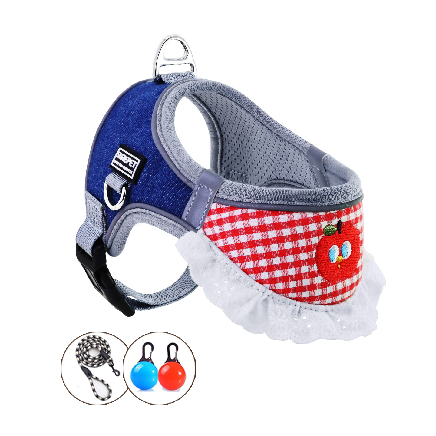 ヨダレかけ付きハーネス型リードセット スタイ付き ヨダレかけ 猫 小型犬 中型犬 可愛い おしゃれ 調整可能 抜けにくい 散歩 外出 お出かけ ドッグウェア ペット用品