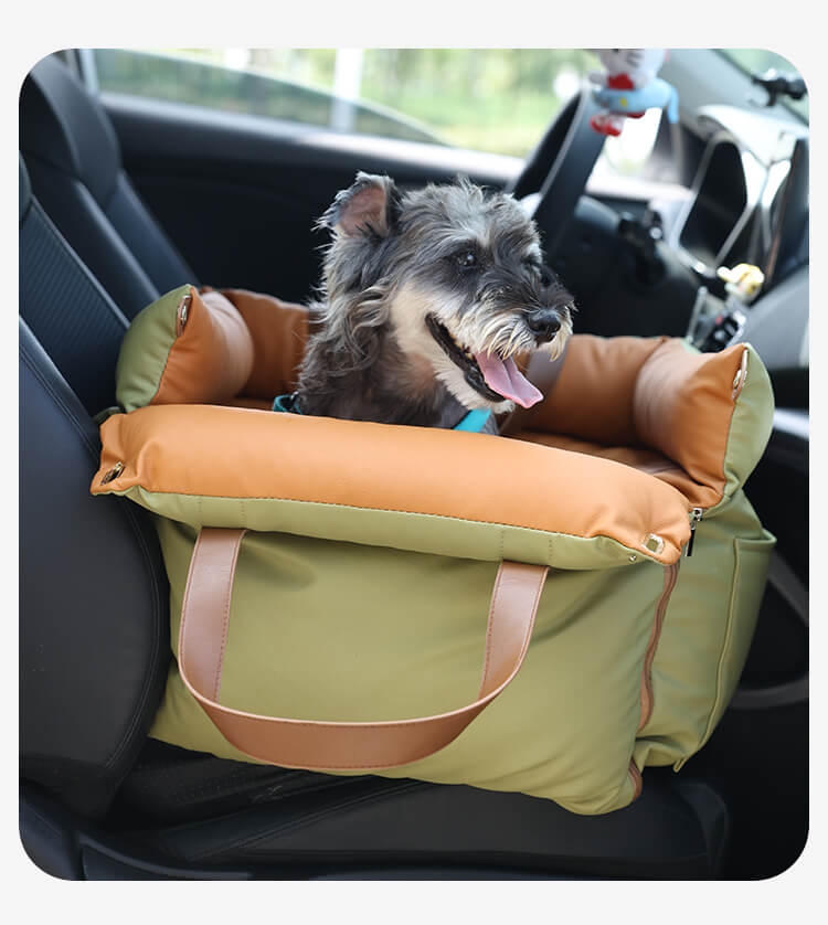 ペット用ドライブベッド 洗えるレザー防水防傷 厚手15cmクッション