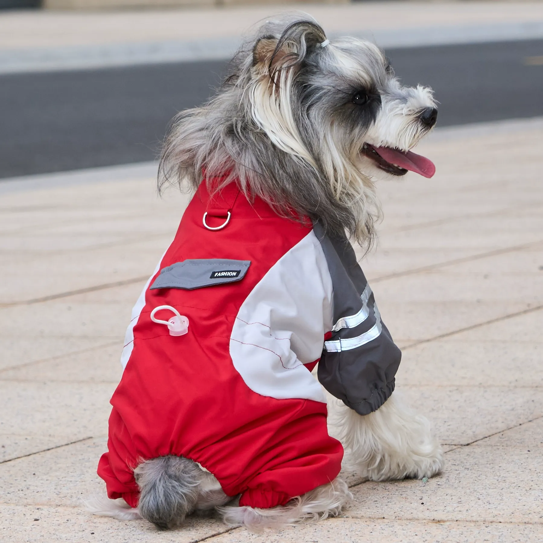 小型犬用 犬服つなぎ 秋冬 裏起毛 ぽかぽか 防寒保温 蓄熱 撥水 防水 防風 防汚 四脚フルカバー リードフック付き ジッパー式で着脱簡単 夜間反射材で夜散歩も安心 動きを邪魔しない ずれにくい ぴったりフィット ドッグウェア-Giipet