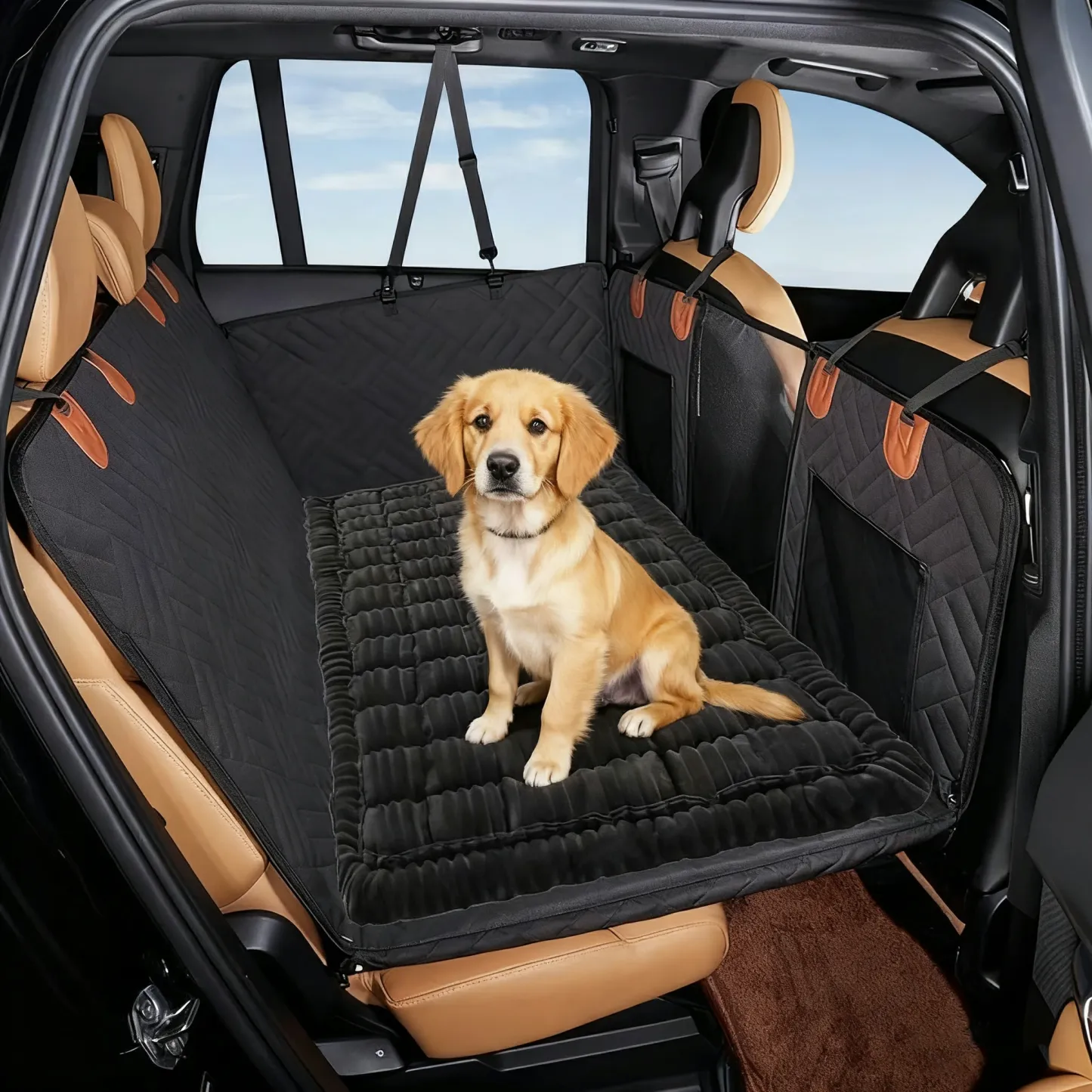 車内室内兼用ペットマット フランネル厚手 ふわふわ オールシーズン快適 保温&通気性抜群 丸洗いOK 型崩れせず長持ち 滑り止め 体圧分散 関節サポート キズ汚れ抜け毛防止 後部座席ソファ対応 安心安全 無蛍光剤 犬猫兼用-Giipet