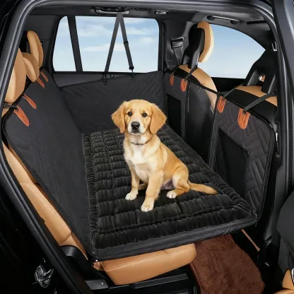 車内室内兼用ペットマット フランネル厚手 ふわふわ オールシーズン快適 保温&通気性抜群 丸洗いOK 型崩れせず長持ち 滑り止め 体圧分散 関節サポート キズ汚れ抜け毛防止 後部座席ソファ対応 安心安全 無蛍光剤 犬猫兼用-Giipet