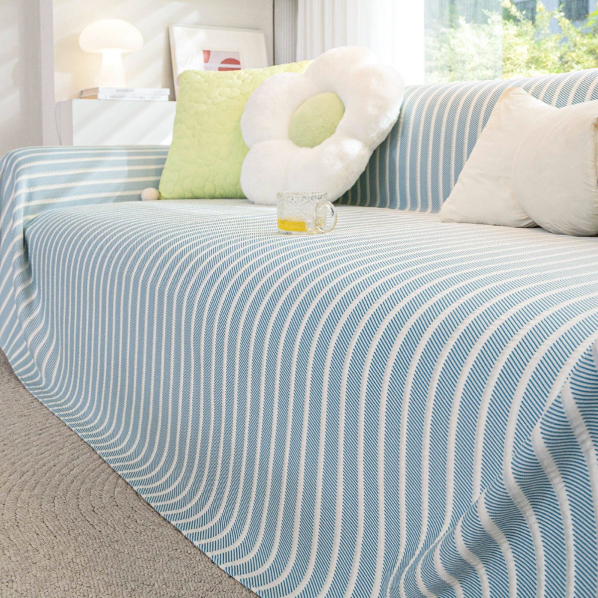 浅草模様ソファカバー 接触冷感 ひんやり 夏用 和柄 涼感 暑さ対策 蒸れない 爽やか 犬猫対策 汚れ防止 爪とぎ防止 肘あり 肘なし マルチカバー 滑り止め 洗える 1-4人掛け