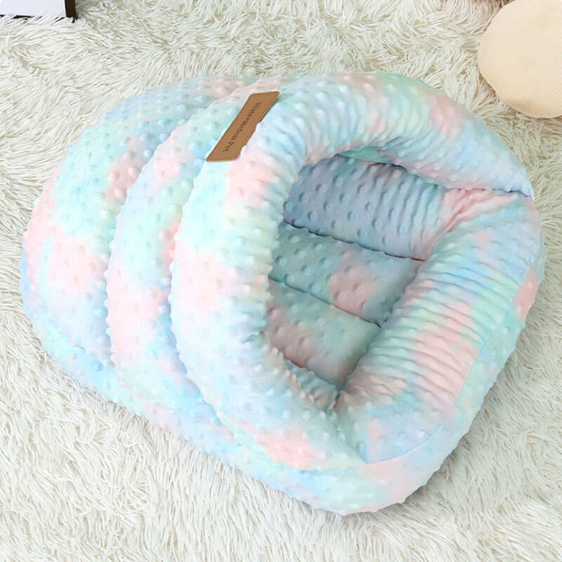 スリッパ型ペットベッド 冬用 猫 小型犬兼用 ふわもこ 防寒 三層構造 タオル生地 高反発PP綿 へたりにくい 肌触り抜群 包み込まれるような柔らかさ 滑り止め 手洗いOK 可愛い スリッパハウス 安心感 耐久性 耐摩耗 キズ防止-Giipet