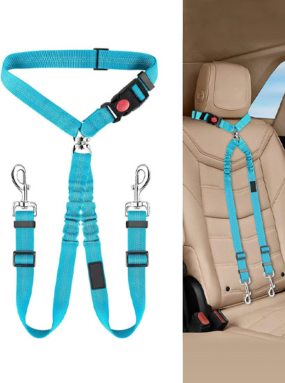 GW限定 会員ポイントで無料交換 伸縮式ダブルペット用シートベルト
