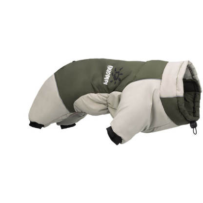 犬服 ドッグウェア 中・大型犬用 防寒ロンパース 秋冬 あったか 保温 防寒着 撥水 防風 防水ジッパー 反射材ライン 簡単着脱 マジックテープ 調節ストッパー 3層構造 優しい着心地 おしゃれ バイカラー フィット お散歩安心 ワンちゃんの歩くカイロ-Giipet