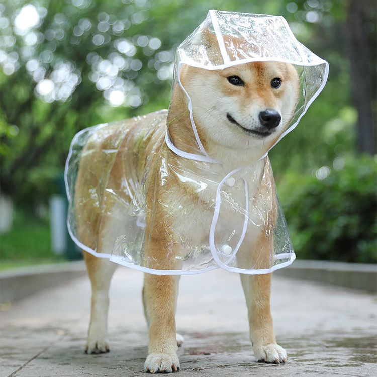 giipet-犬用レインコート　完全防水　梅雨対策　リートの穴付き　簡単装着　通気性　お手入れ楽々