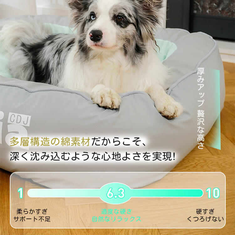 スクエア型ふわふわ防水ペットベッド