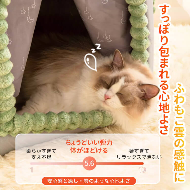 取り外せる保温キャットハウス 猫ハウス ドーム型 ペットベッド 冬用 2WAY 犬猫兼用 ふわふわ もこもこ 広々スペース 洗える クッション付き 滑り止め ぐっすり眠れる 高反発 PPコットン 小型犬 中型犬 大型犬 寒さ対策-Giipet