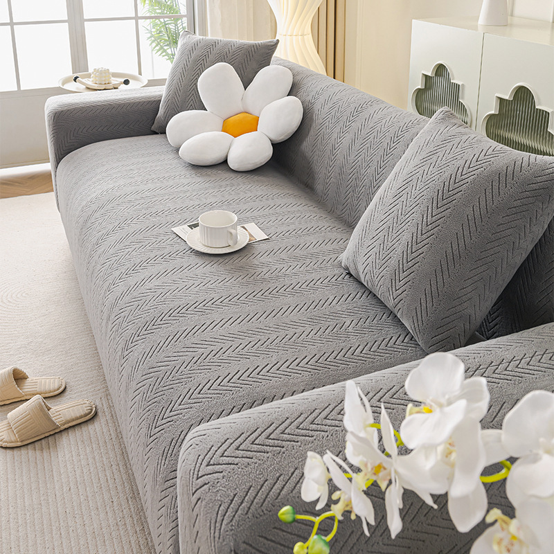 北欧風ヘリンボーン柄ソファーカバー 防水  ペット用 爪とぎ防止 猫爪対策 伸縮素材 ストレッチ おしっこ漏れ防止 耐尿加工 防汚 ほつれにくい 無臭 柔らかい 傷防止 汚れ防止 洗える 1~4人掛け 四季通用