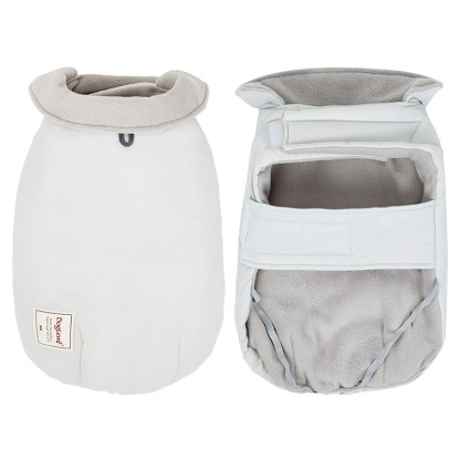 中大型犬用 ハイネック防寒ジャケット ドッグウェア 犬服 冬用 極寒対応 防水 防風 保温力2倍 ふわふわラムスキン調裏起毛 厚手二重キルト ダブル層裏起毛 フリース中綿 着脱簡単 マジックテープ サイズ調節可 フィット感抜群 スリムフィット 動きやすい めくれにくい 尾部ゴム固定 PVCリードホール付き お散歩安全 おしゃれ-Giipet