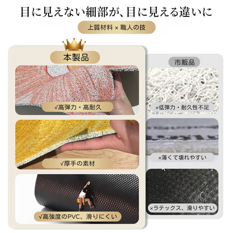 Giipet-シンプルな玄関用シルクループカーペット