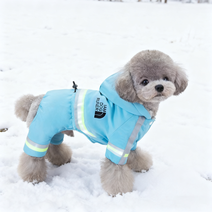 犬用防寒防水ジャケット 秋冬用 極寒対応 ドッグウェア コート アウター 1枚4役 高機能 反射材 リード付き ふわふわ裏起毛 防風 防雪 完全防水 ウォータープルーフ 保温 汚れ防止 泥はね防止 寒さ対策 お散歩 フード付き 小型犬 中型犬 大型犬 S～2XL-Giipet