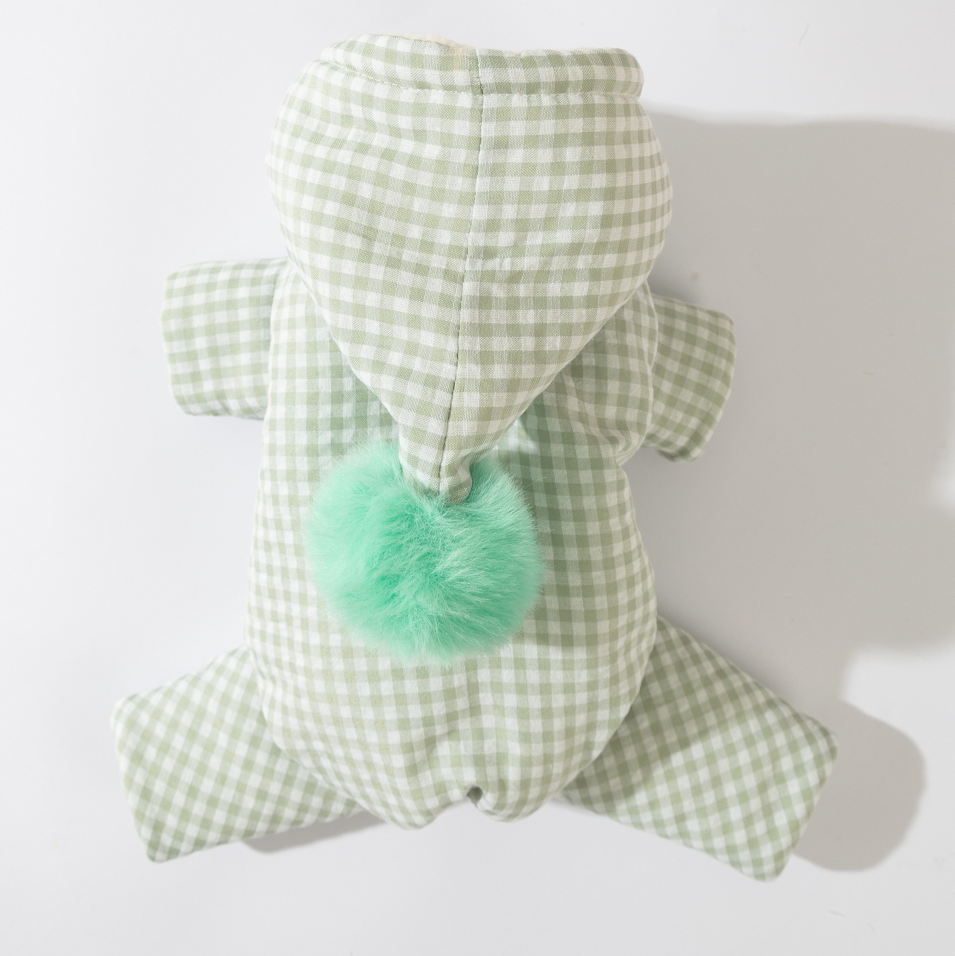 犬用 チェック柄あったかロンパース 秋冬 防寒 犬服 ドッグウェア 三層構造 保温 防風 中綿 フリース もこもこ 全身あったか 蓄熱 寒さ知らず 着脱かんたん スナップボタン 動きやすい リード穴付き お散歩 おしゃれ かわいい ぽこぽこワッフルチェック柄 小型犬 中型犬 大型犬-Giipet