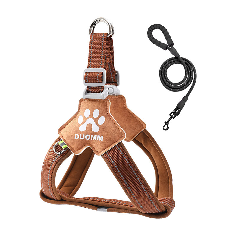 工字型ハーネスセット リードセット 衝撃吸収 引っ張り防止 胴轮 首負担ゼロ 気管に優しい 反射材付き 夜間安全 抜けにくい ダブルバックル 通気性 高強度素材 洗濯簡単 小型犬 中型犬 6-24kg対応 お散歩 お出かけ