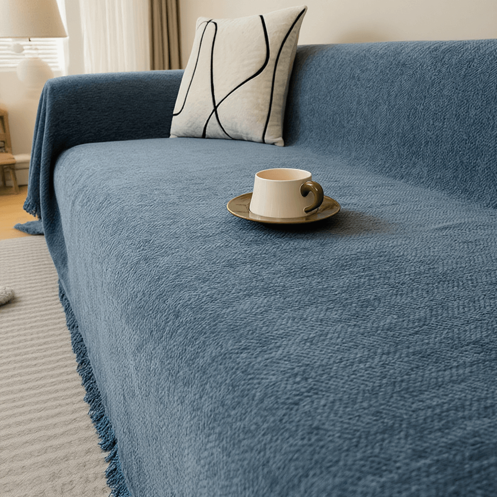 シェニール一体型ソファカバー マルチカバー ソファカバー 無地