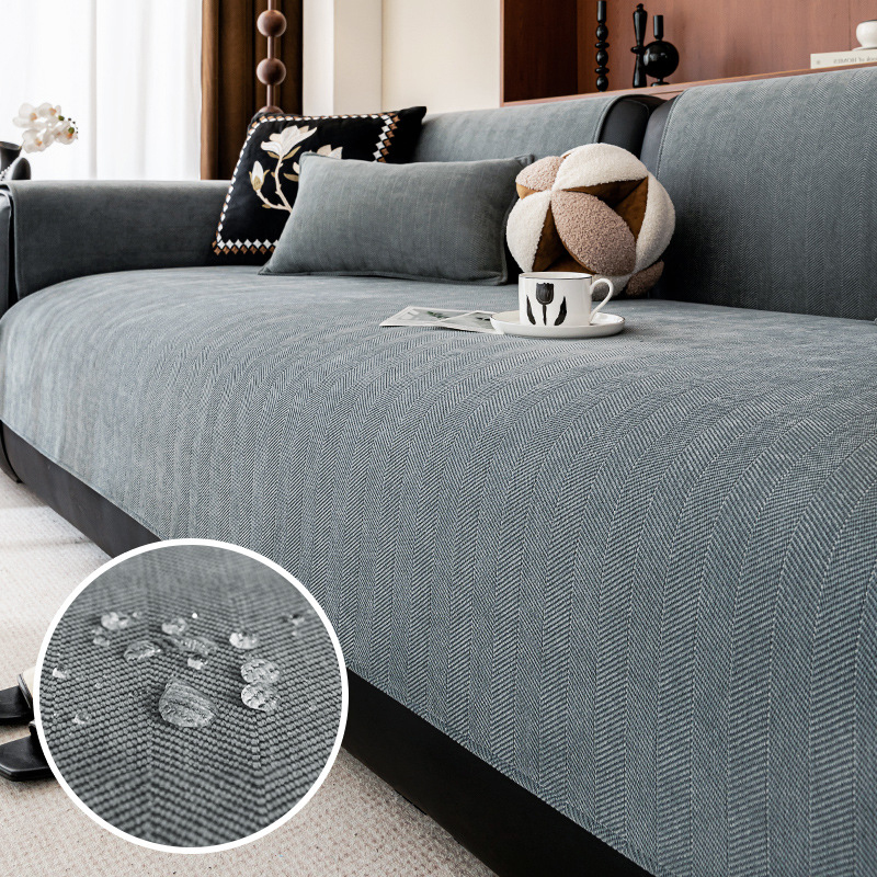 ヘリンボーン柄ソファカバー マルチカバー シェニール生地 撥水 防水 防汚 3防機能 爪とぎ対策 耐スクラッチ 抜け毛がつきにくい フラット生地 丸洗いOK 洗濯機対応 ふき取り簡単 滑り止め 裏面ドット ズレない ホルムアルデヒド・蛍光剤不使用 静電気防止 安心安全 特殊生地 四季通用 1/2/3人掛け 6色展開