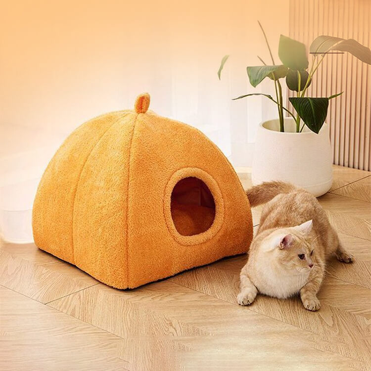 ドーム型ペットハウス ペットベッド ふわもこ 猫犬兼用 ドームハウス 360°防風 高反発クッション 丸洗いOK 滑り止め付 暖かくて心地よい 年中使える頑丈設計 小型犬 中型犬