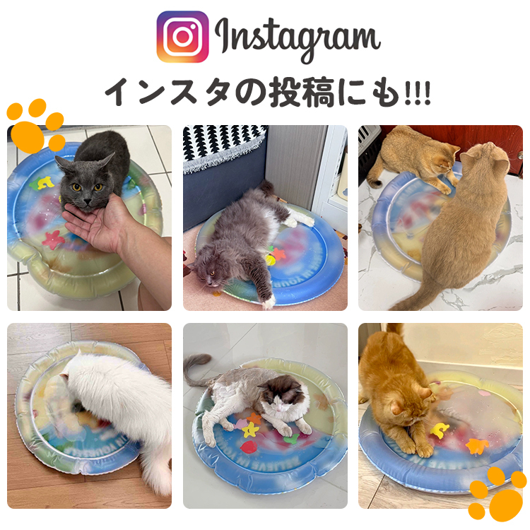 ペット用ひんやりマット 犬 猫 ウォーターマット 接触冷感 夏 暑さ対策 熱中症対策 クールマット 冷感マット エアーピロー付き 小型犬 大型犬 直径65cm 100cm 2サイズ選べる 睡眠サポート 空気入れ付き
