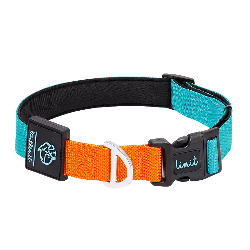 犬用コントラスト配色首輪リードセット ペット用牽引ロープ 360°フィット ソフト 調節可能 4色展開 スペースコットン裏地 高密度ポリエステル 丈夫 耐久性 小型犬 中型犬 大型犬対応 D型リング安全設計 着脱簡単 快適 おしゃれ-Giipet