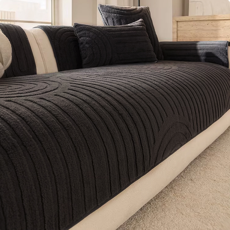 ふわもこソファカバー マルチカバー 厚手 シェニール ジャガード織り 秋冬暖かい 保温蓄熱 とろける肌触り 爪とぎ防止 毛玉にならない 引っ掻きに強い 洗える 丸洗いOK 滑り止め ズレない 耐久性 耐摩耗 北欧 おしゃれ 簡単設置 1人~3人掛け 座面 背もたれ アームレスト対応-Giipet