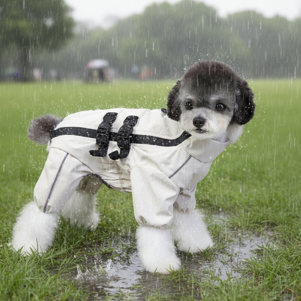 犬用レインコート ハーネス一体型 四脚タイプ 全身カバー 防水 防風 反射材付き 蒸れにくい 快適設計 着脱簡単 フルジップ 動きやすい ゆったり 通気性抜群 S-XXL 小型犬 中型犬 大型犬 春夏秋冬 散歩楽々-Giipet