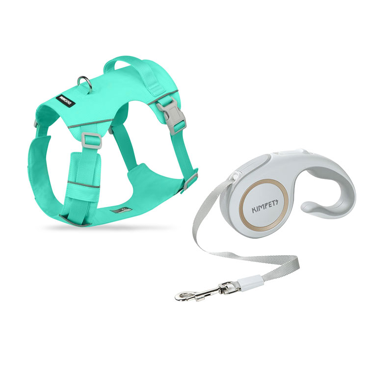 軽量犬用ハーネス 小型犬中型犬大型犬兼用  軽量設計 反射テープ付き 夜間散歩安心 引っ張り防止機能 高密度オックスフォードクロス 撥水加工 耐引裂 耐摩耗 折り返し仕上げで肌に優しい 360°包み込む快適フィット 調節可能バックル付き 前後Dリング おしゃれデザイン 4色選べる 2.5-45kg対応 サイズ調節簡単 首負担軽減 愛犬の安心安全散歩用-Giipet