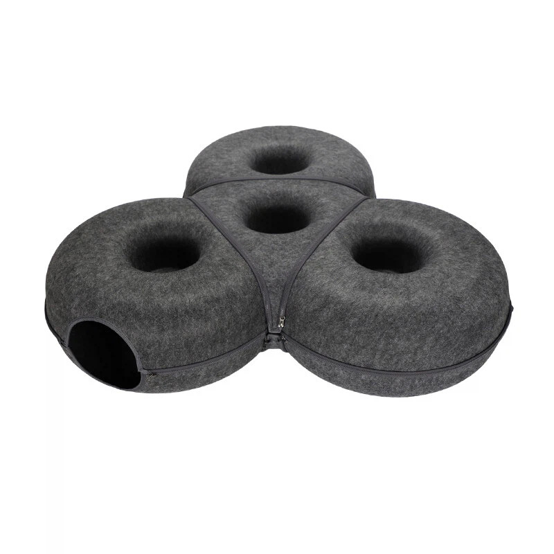 キャットベッド 猫 トンネル 組み合わせ式 キャットハウス 2WAY 遊び 休憩 爪研ぎ 隠れ家 多頭飼い 頑丈 丈夫 フェルト 型崩れしにくい オールシーズン ジッパー 分解 洗える 運動不足解消