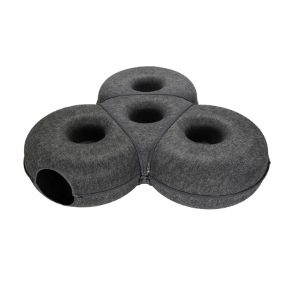 キャットベッド 猫 トンネル 組み合わせ式 キャットハウス 2WAY 遊び 休憩 爪研ぎ 隠れ家 多頭飼い 頑丈 丈夫 フェルト 型崩れしにくい オールシーズン ジッパー 分解 洗える 運動不足解消